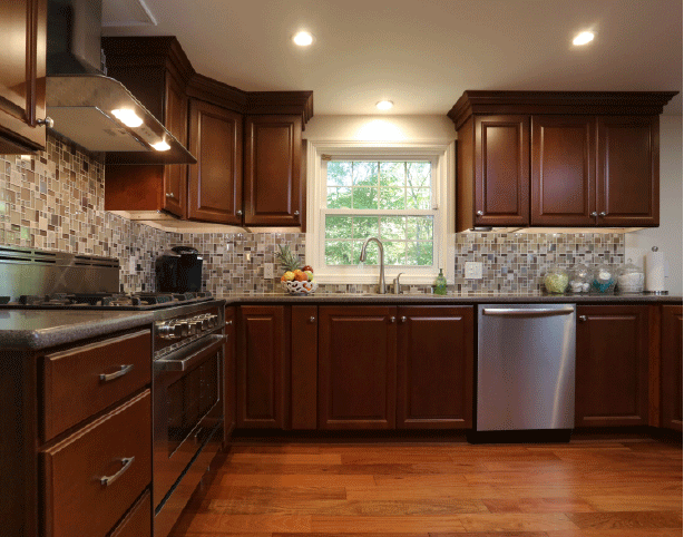 Maple Cabinets with Gray Countertop