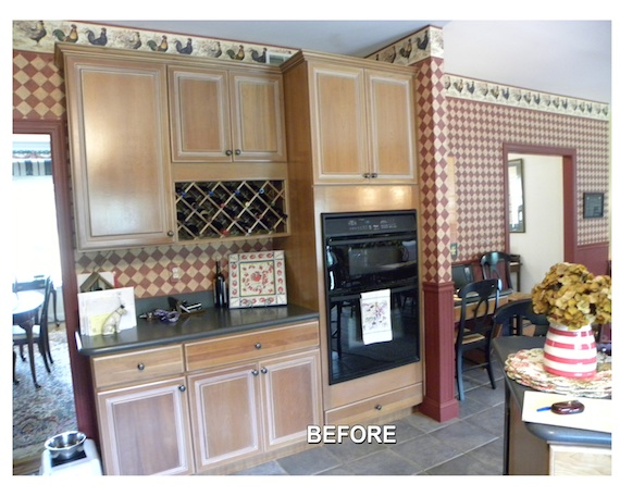 cabinet refacing before picture
