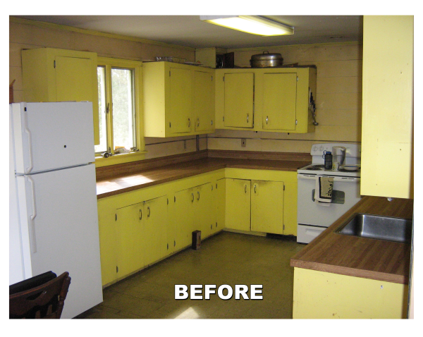 yellow metal cabinets that were not candidates for refacing