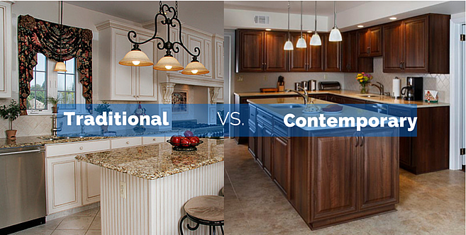 contemporary vs traditional kitchens