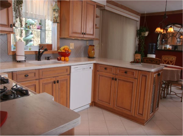 Kitchen with Corian Witch Hazel countertop