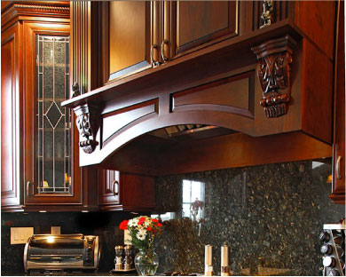 corbels above the stove