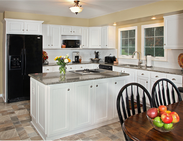 frosty white cabinets with cambria quartz countertop