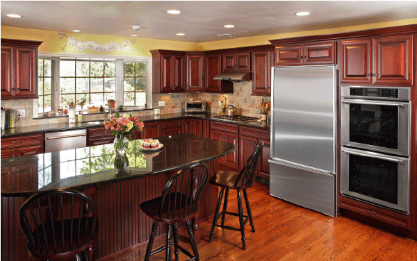 darker cherry cabinets 