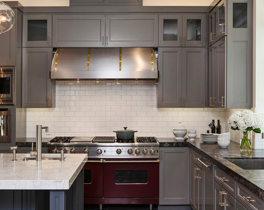 gray kitchen cabinets