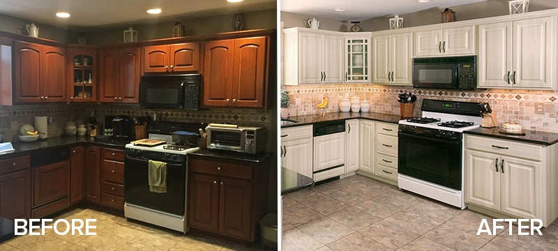 Kitchen Cabinet Refacing Before and After