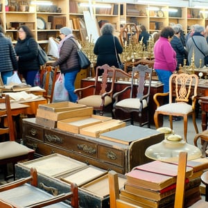 thrift store or flea market with furniture