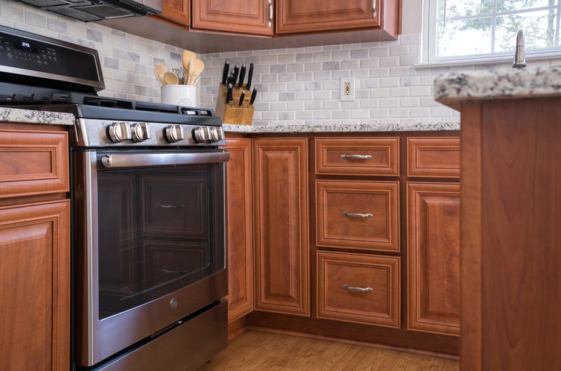 Maintenance Free Cherry Laminate Cabinet Refacing