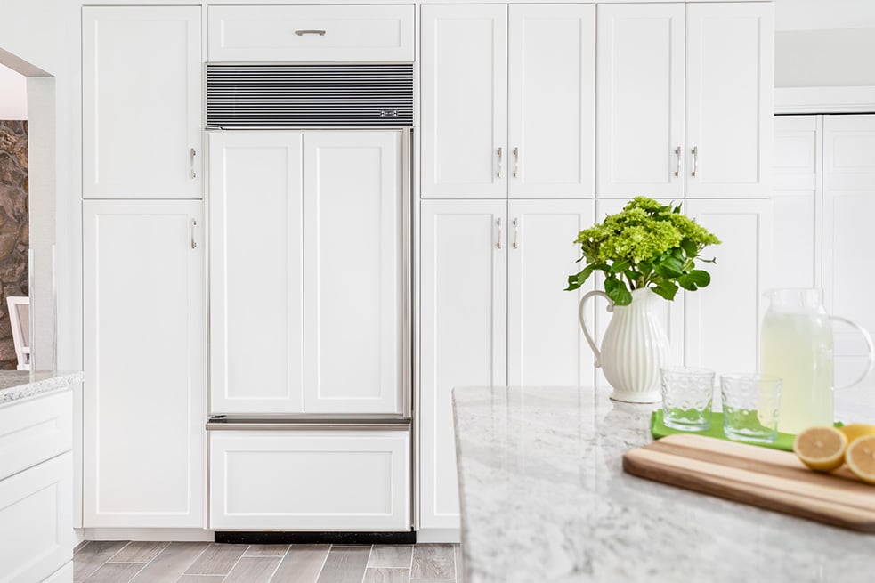 Large White Pantry with Grey Flooring