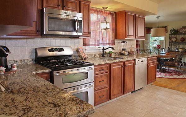 Kitchen Before Cabinet Resurfacing. After Cabinet Resurfacing
