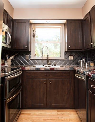 Small galley kitchen with shaker cabinets