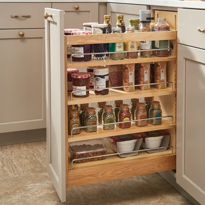 Kitchen Base Cabinet Roll-Out Organizer