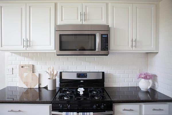 beveled backsplash subway tile