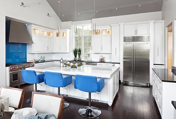 blue kitchen island stools