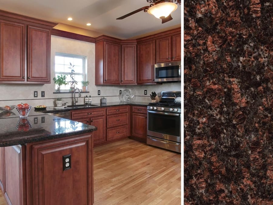 What Countertop Color Looks Best With Cherry Cabinets 