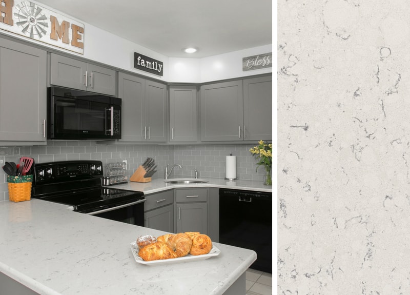 How To Pair Countertops With Gray Cabinets