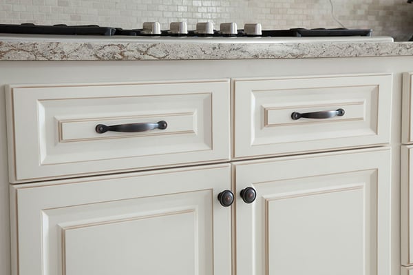 Glazed Cabinets Add Traditional Depth, White Cabinets With Gray Glaze