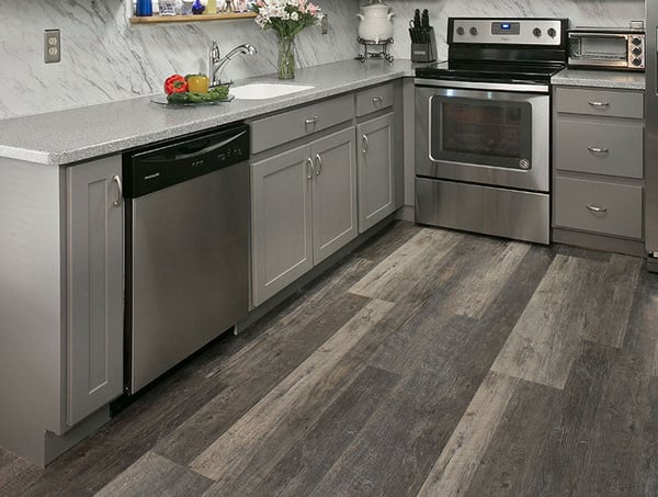 rustic hardwood kitchen floor