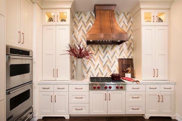 herringbone kitchen backsplash