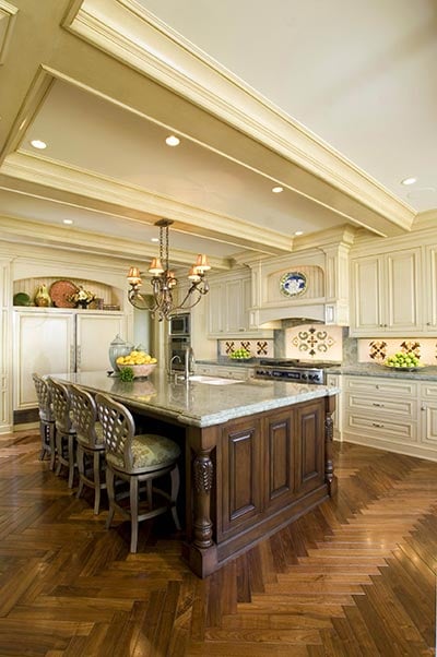 herringbone kitchen floor