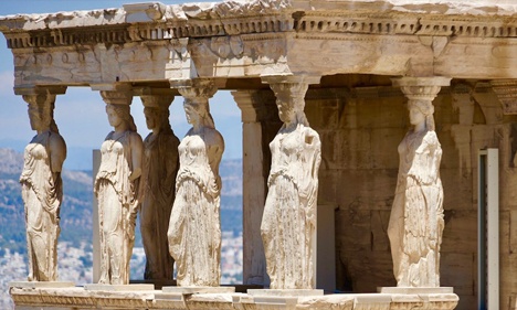 Ancient Erechtheion Temple in Athens, Greece