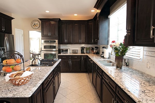 Chocolate Pear Dark Wood Kitchen Cabinets