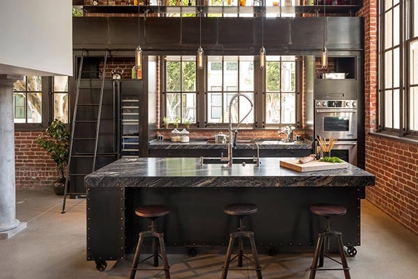 industrial kitchen accents