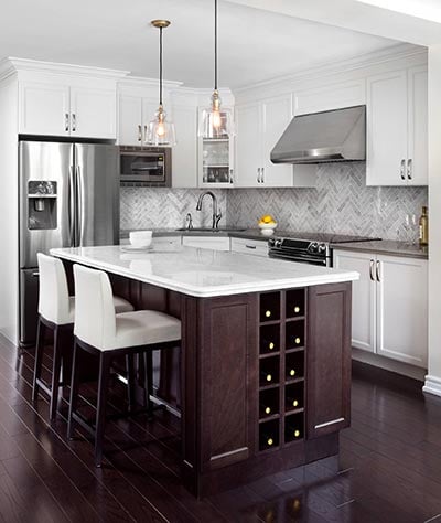 kitchen island wine storage