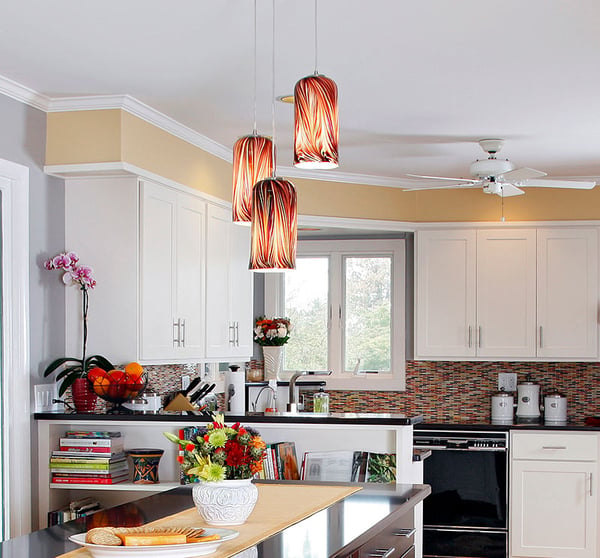 Pendant Lights in a White Kitchen