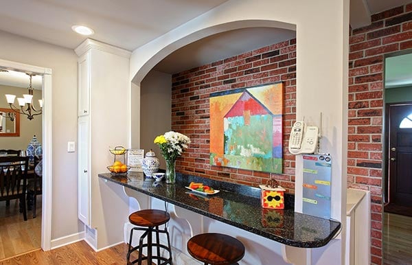 Brick wall in a kitchen