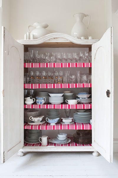 Pantry Shelves with Shelf Liner