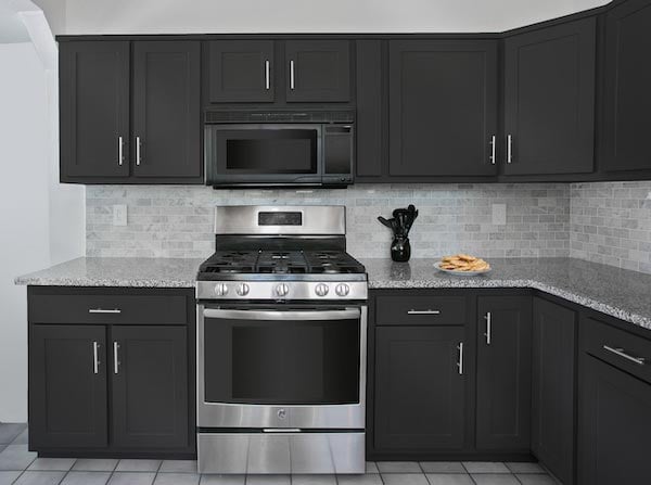 luxe black kitchen design