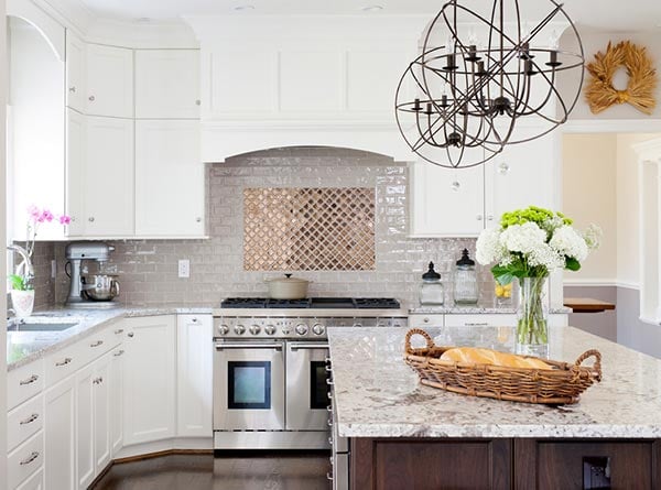 metallic kitchen backsplash