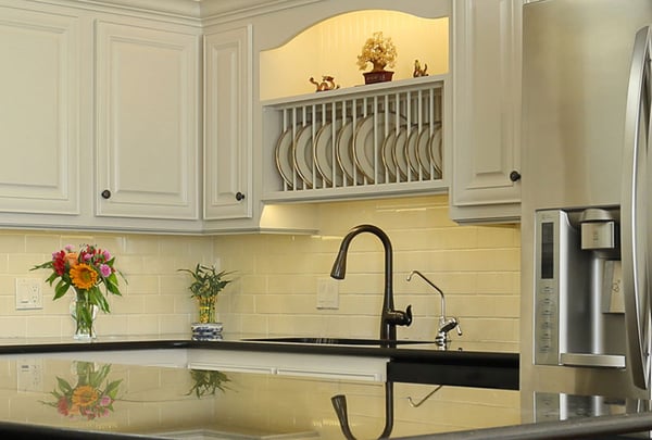 White Kitchen with Oil Rubbed Bronze Moen Faucet