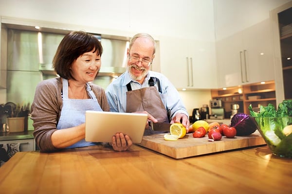 couple enjoying an efficient, less crowded kitchen