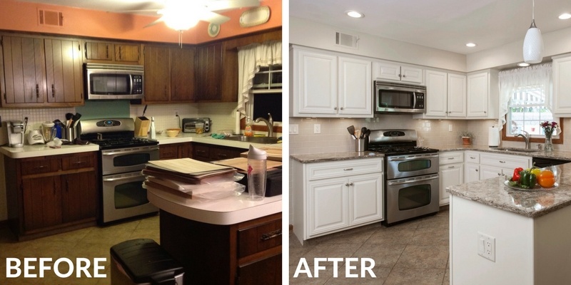 Kitchen Remodel with White Cabinets Before and After