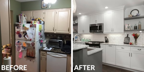 White Kitchen Remodel Before and After