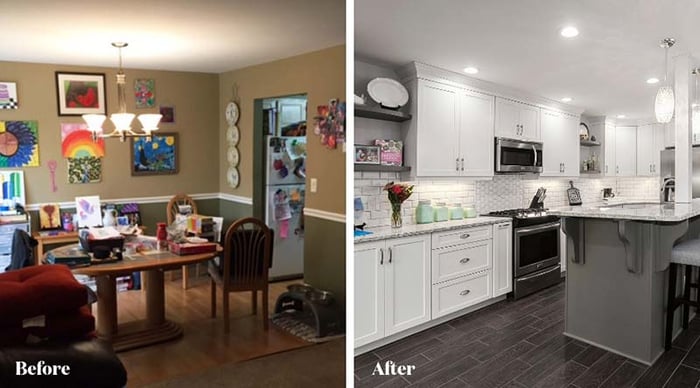 Remodeled Kitchen with Wall Removed