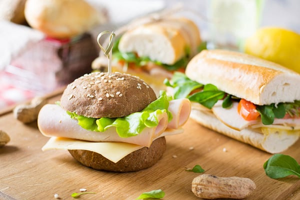 Sandwiches on a Wooden Cutting Board