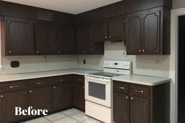 Kitchen with Soffit Before Cabinet Refacing