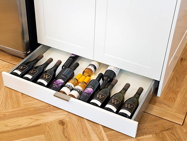 toe kick kitchen wine storage