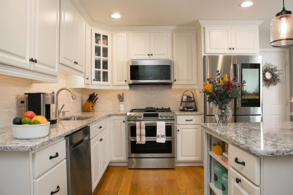 White Kitchen with Under Cabinet Lighting