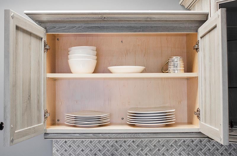 Interior of Refaced Kitchen Cabinets