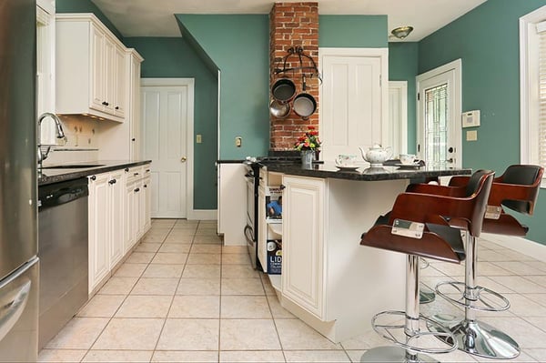 White Yellow Kitchen Cabinets green wall color and white kitchen cabinets