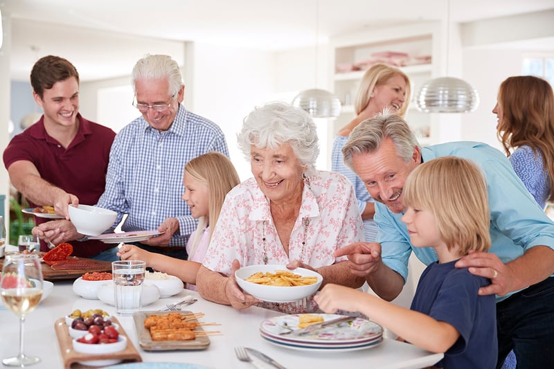 family gatherings in kitchen