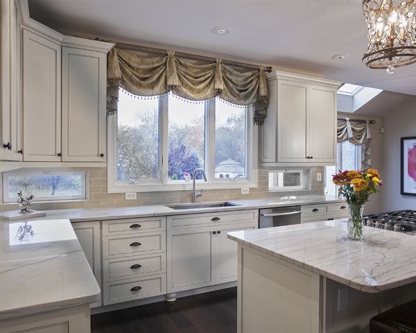 White Kitchen with Backsplash Windows