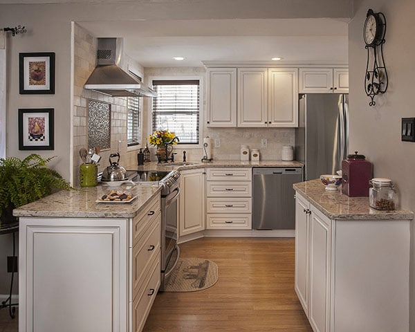 Winter White Kitchen Remodeled by Cabinet Refacing