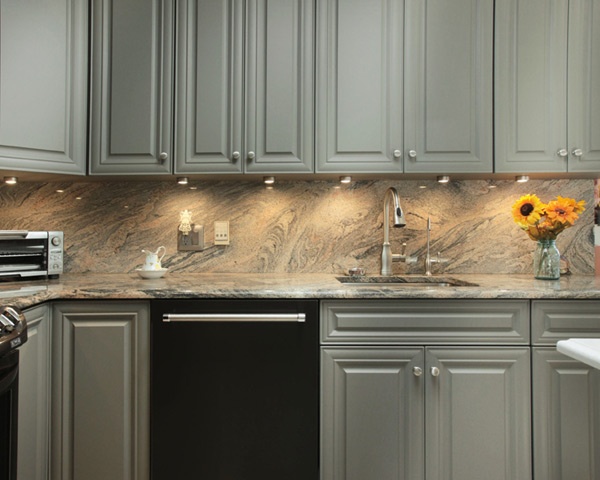 Grey Kitchen with Under Cabinet Lighting