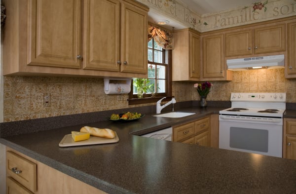 Kitchen with Maui Corian countertop in focus