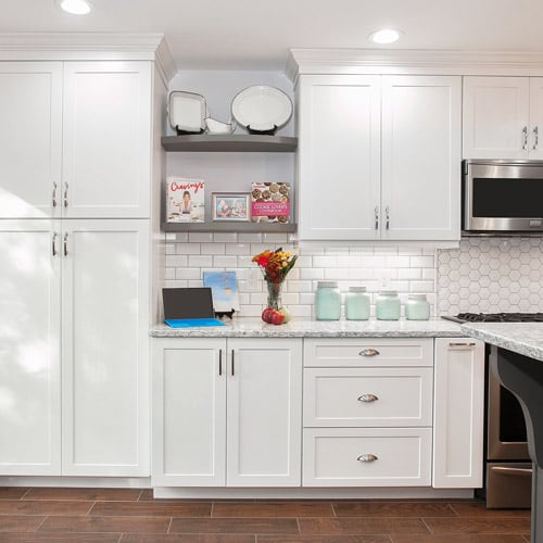 open shelving in the kitchen